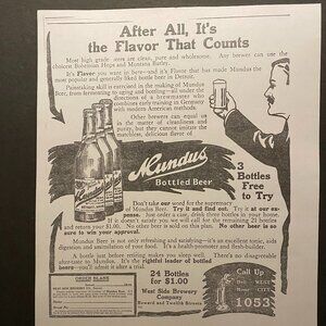 BEER ADVERTISEMENT COPY FROM 1910 NEWSPAPER